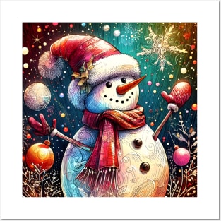 Discover Frosty's Wonderland: Whimsical Christmas Art Featuring Frosty the Snowman for a Joyful Holiday Experience! Posters and Art